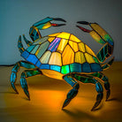 Artistic Stained Glass Wolf Table Lamp