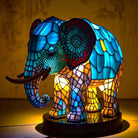 Artistic Stained Glass Wolf Table Lamp