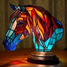 Artistic Stained Glass Wolf Table Lamp